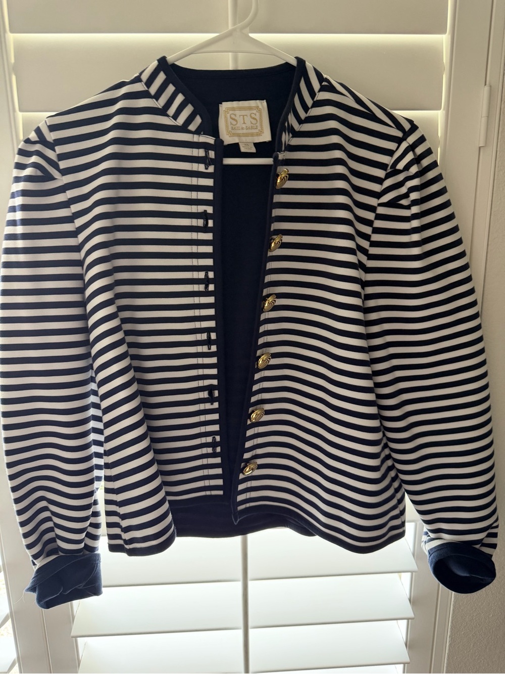 Sail to Sable Navy and White Striped Jacket